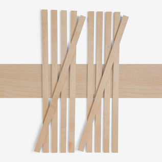 10-piece set of wooden strips - planed birch - 8x20x500mm