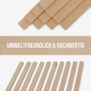 10-piece set of wooden strips - planed birch - 8x20x500mm