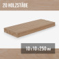 20-piece set of wooden sticks - planed oak - 10x10x250mm