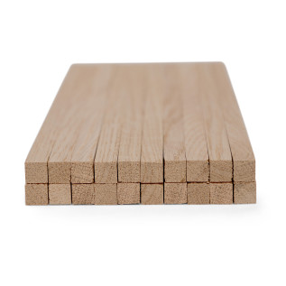 20-piece set of wooden sticks - planed oak - 10x10x250mm