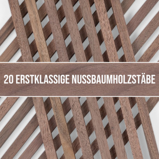 20-piece set of wooden sticks - planed walnut - 10x10x250mm