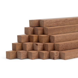 20er-Set Holzstäbe - Mahagoni gehobelt - 10x10x250mm