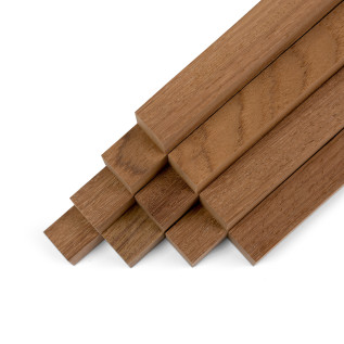 10er-Set Holzleiste - Teak gehobelt - 20/20/500 mm