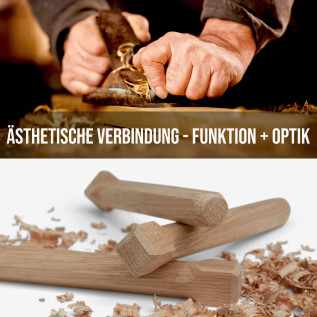 Holznägel - Eiche gefast - L 220mm