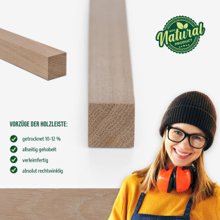 Wood strip - planed oak - 23x23x1000mm